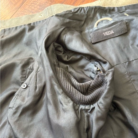 Veda Brown Speckled asymmetrical leather zip front jacket - Picture 7 of 8